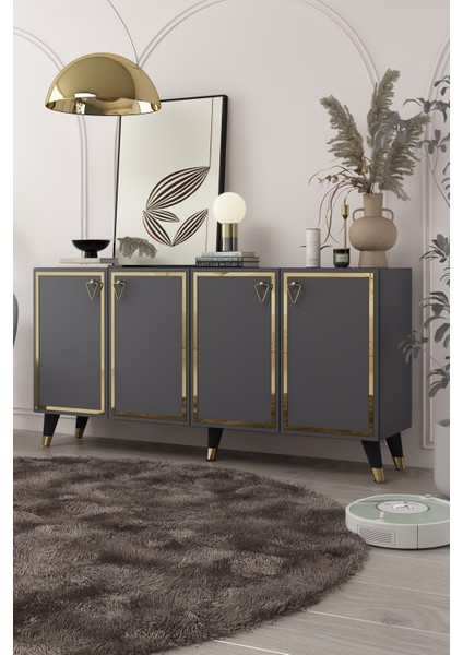 8204-1DD KB150 Konsol, Tv Ünitesi Antrasit-Altın