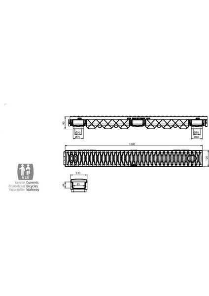 120*90*1000 Drenaj Izgara fiyatları