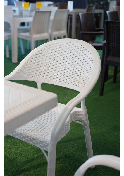 Bambu Balkon Bahçe Masa Takımı 4 Kişilik 70X70 Masa 4 Adet Bambu Koltuk Beyaz modelleri