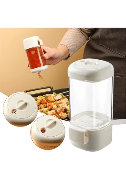 1 Adet Tuşlu Basmalı Baharatlık Gramaj Ayarlı Tuzluk Şekerlik Tuz Biber Baharat Saklama Kabı 140 ml indirimleri