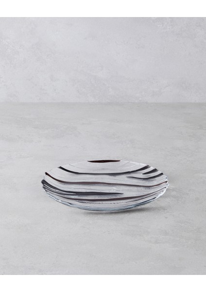 Terra Cam Pasta Tabağı 21 cm Kahverengi-Siyah