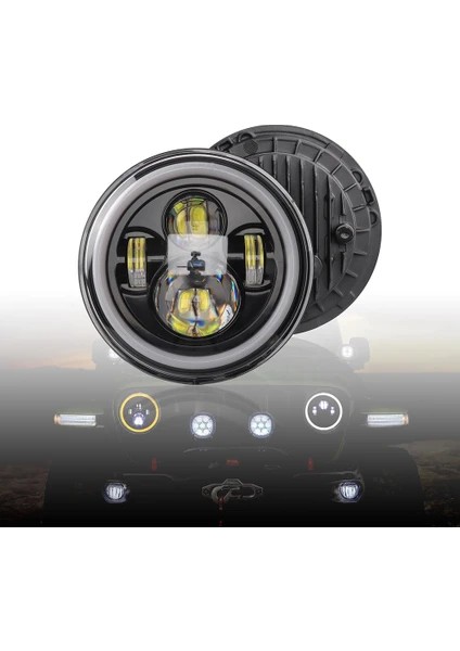 12 V / 24 V Motosiklet Araba Far 7 Inç Yuvarlak LED indirimleri