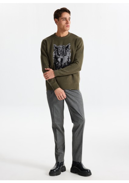 Gmg Fırenze Bisiklet Yaka Regular Fit Haki Erkek Kazak GU25MFW04018 fiyatları