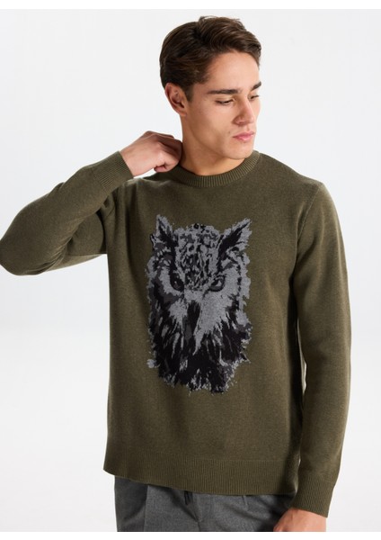 Gmg Fırenze Bisiklet Yaka Regular Fit Haki Erkek Kazak GU25MFW04018 modelleri