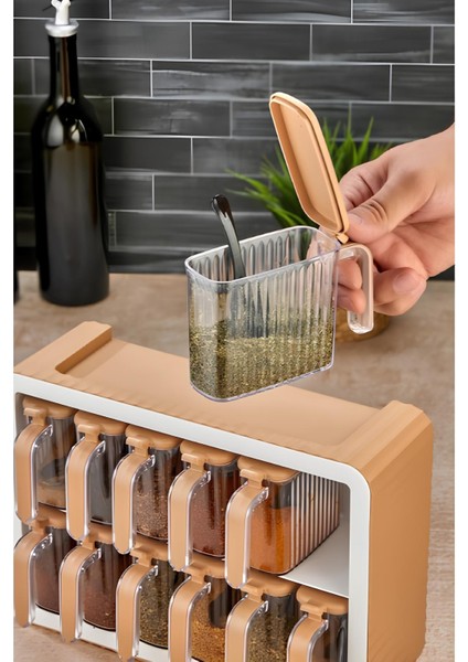 12'li Standlı Kaşıklı Baharatlık Seti indirimleri