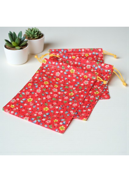 Doğal Kumaş Çok Amaçlı Saklama Torbası (5’li Set) 12X15 cm modelleri