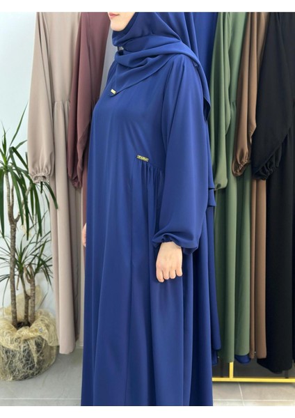 Sufle Esarplı Elbise Takım ,yandan Robalı .hac ve Umre Için Uygundur Acık Lacıvert fırsatları