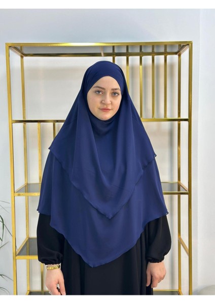 Tesettür Şifon Sufle,hazır Peçeli, Khımar ,hicap,siyah