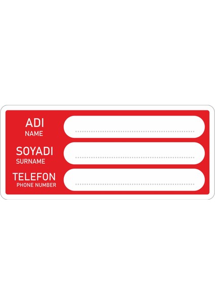 8 Adet Bavul Valiz Çanta Etiket Sticker Yapıştırma Isimlik 13X6 cm