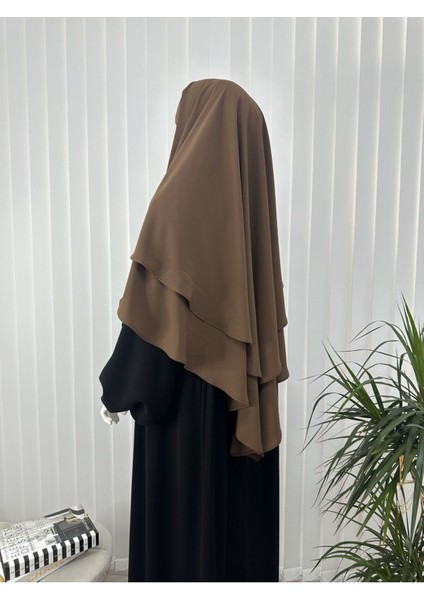 Iki Katlı Hazır Sufle Esarp Medine Ipegi Hac ve Umre Için Uygundur Kahve modelleri