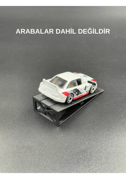 1:64 Ölçek Araba Rampası - Siyah - Lastik Izli