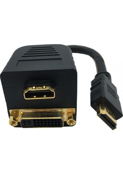 Hdmı Erkek To DVI 24+5 Dişi + Hdmı Dişi Pasif Y Ayırıcı Kablo 20 cm modelleri