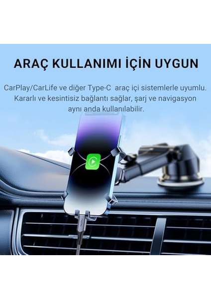 Veggieg 100W 5A E-Mark Çipli Pd Type-C To Type-C Hızlı Şarj ve Data Kablosu 2 Metre modelleri