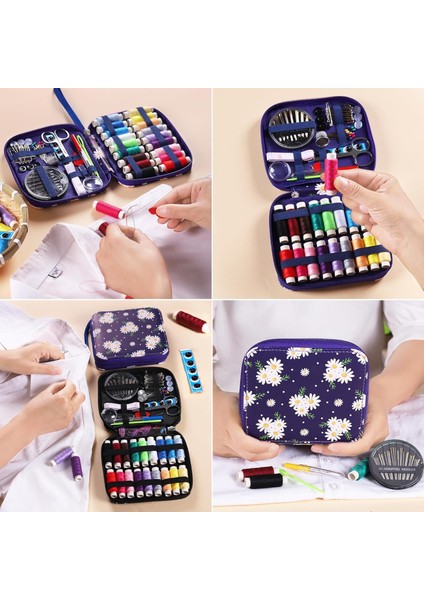 Dikiş Seti - Fermuarlı Seyahat- Yolculuk Için Taşınabilir Çeyiz Dikiş Kutusu modelleri