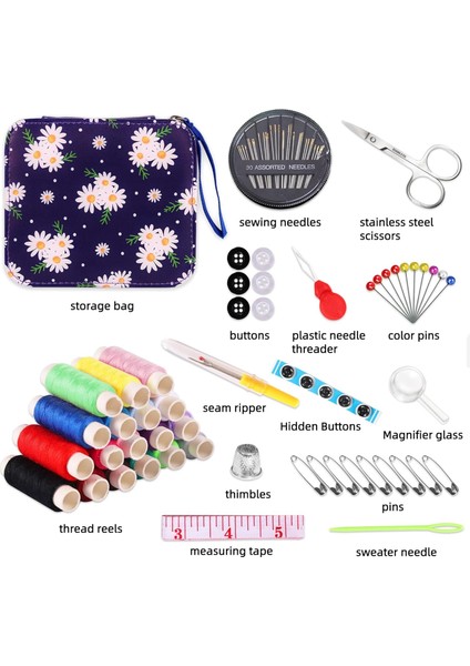 Dikiş Seti - Fermuarlı Seyahat- Yolculuk Için Taşınabilir Çeyiz Dikiş Kutusu indirimleri