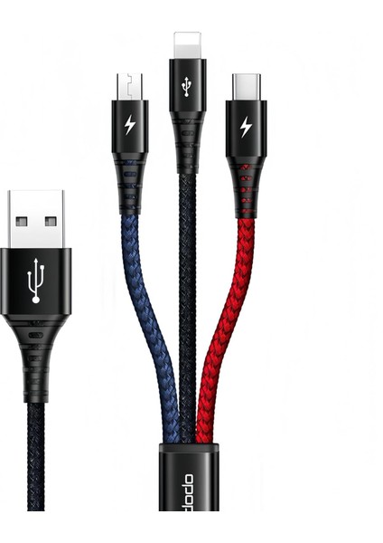 Mc Dodo 3in1 Data- Şarj Kablosu