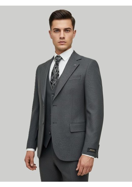 Antrasit Melanj Yelekli Kışlık Takım Elbise fiyatları