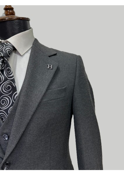 Antrasit Melanj Yelekli Kışlık Takım Elbise fırsatları