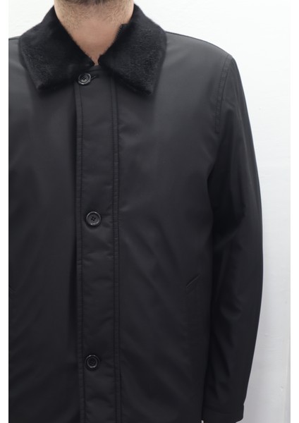 Fistan Store Erkek Ceket Yaka Klasik Kesim Rahat Kalıp Yakası Kürklü Kışlık Büyük Beden Uzun Kaban fiyatları