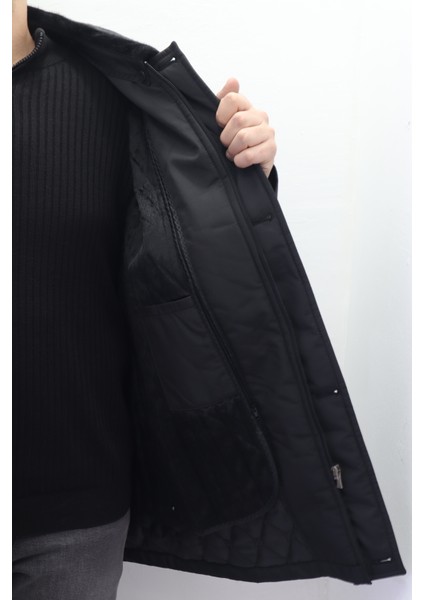 Fistan Store Erkek Ceket Yaka Klasik Kesim Rahat Kalıp Yakası Kürklü Kışlık Büyük Beden Uzun Kaban fırsatları