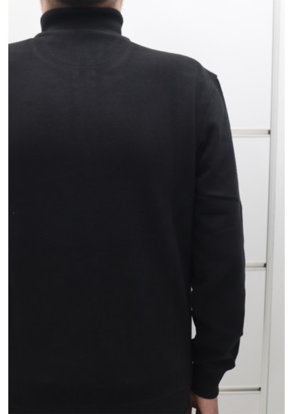 Fistan Store Erkek Düz Spor Kesim Normal Kalıp Hakim Yaka ve Yakası Fermuarlı Kışlık Selanik Kumaşlı Kazak fırsatları