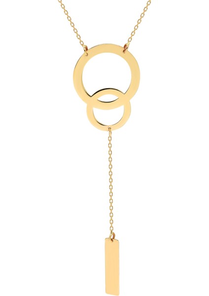 Çift Halka Dikdörtgen Kolye