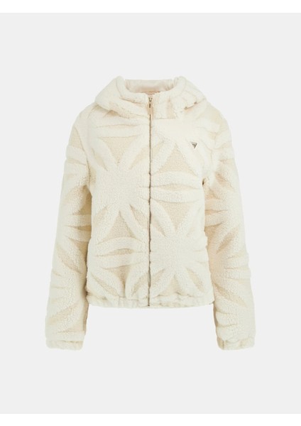 Jacquard Kadın Beyaz Aktif Bomber Ceket V5BL09W0120-G015