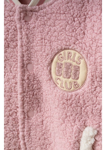 Çocuk Polar Kolej Ceket -Pudra fırsatları