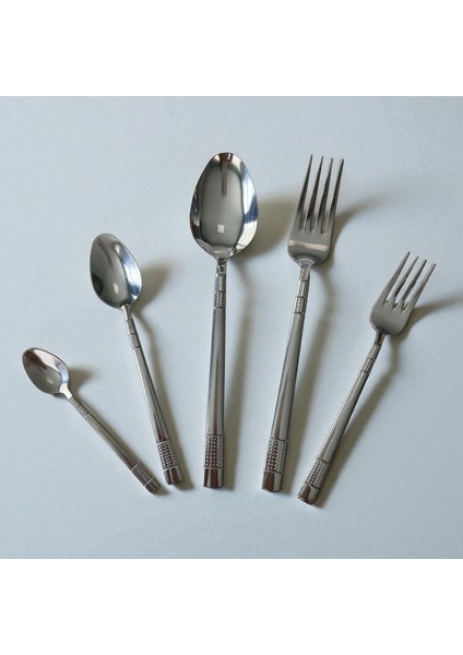 30 parça nokta desen 6 kişilik paslanmaz çelik çatal kaşık takımı günlük kullanım ve hediyelik fırsatları