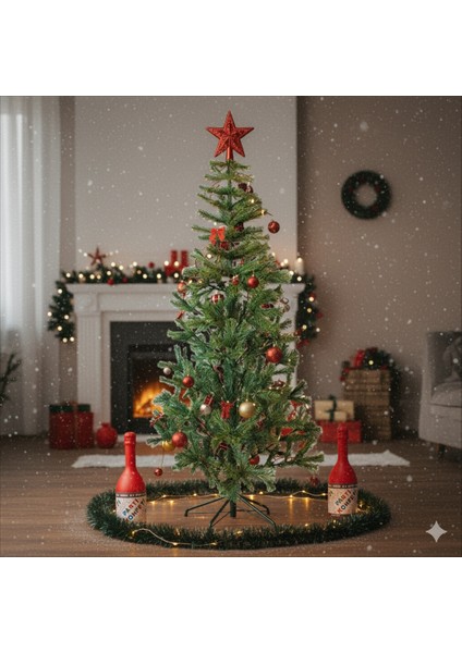 61 Parça Yeni Yıl Paketi – Çam Ağacı, LED Işık ve Yılbaşı Süsleri Seti