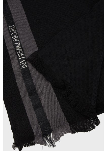 Logolu Yün ve Ipek Karışımlı 39X 190 cm Atkı Erkek Atkı EM003846 AF20010 UC001 fiyatları