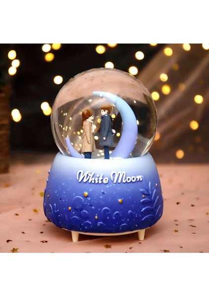 White Moon Büyük Boy Püskürtmeli Işıklı Müzikli Kar Küresi fırsatları