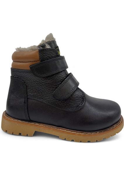 Hakiki Deri Gerçek Kürklü Unisex Çocuk Bot