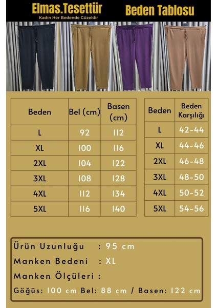 Kadın Tesettür Giyim Büyük Beden Fitilli Örme Pantolon modelleri