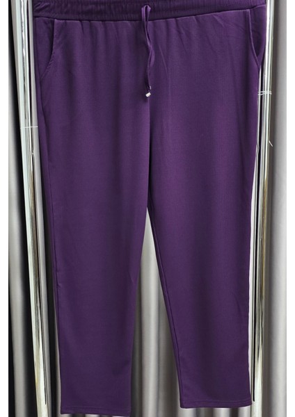 Kadın Tesettür Giyim Büyük Beden Fitilli Örme Pantolon indirimleri