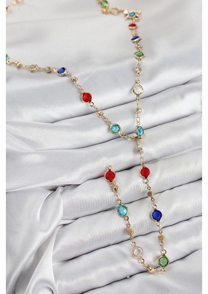 Pirinç Renkli Zirkon Taşlı Model Gold Renk Kadın Y Kolye - TJ-BKO10434 fiyatları