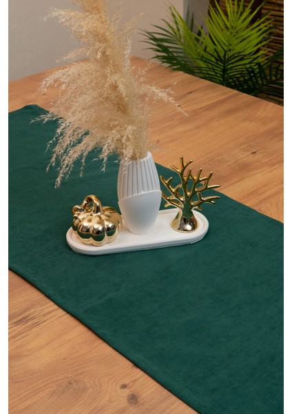 Doku | Kadife Dokulu Tatlı Yeşil Runner 135 x 40 fiyatları