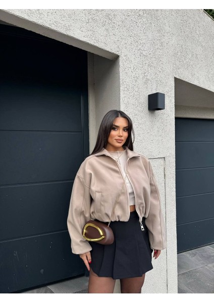 Kadın Kaşe Bomber Ceket