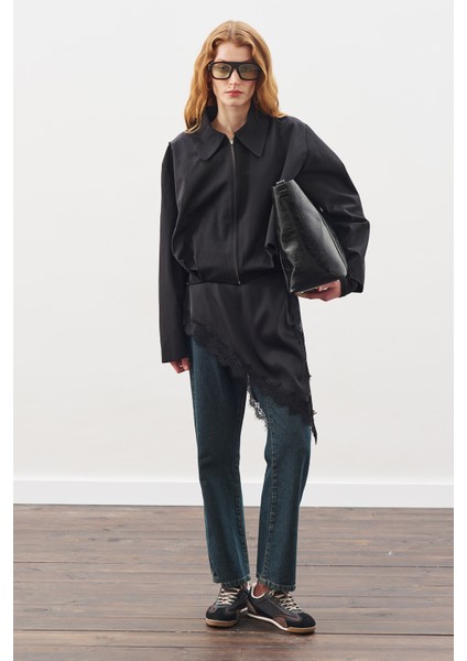 Dantel Şeritli Bel Aksesuar Siyah