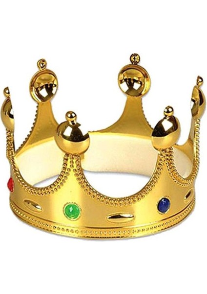 Plastik Kral Tacı Altın Renk Yetişkin Boy 55 cm