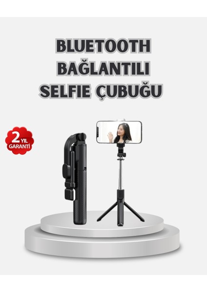 Kablosuz Bluetooth Selfie Çubuğu – 360° Dönebilir Başlık Taşınabilir ve Ş - T245G645-Z26