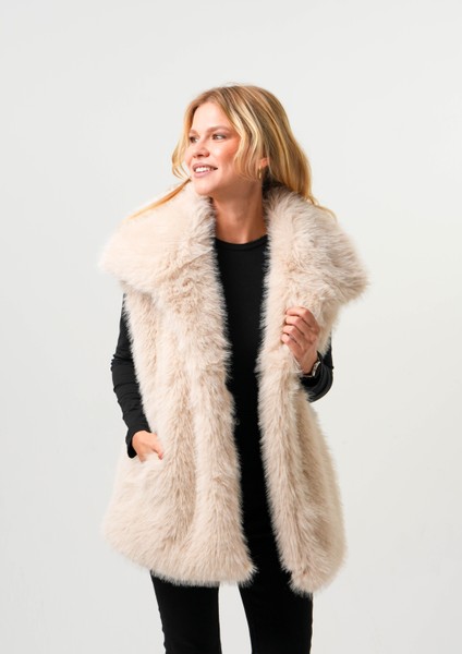 Lıa Kadın Kürk Yelek Kadın Kemerli Kürk Yelek modelleri