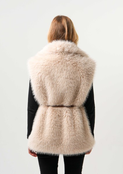 Lıa Kadın Kürk Yelek Kadın Kemerli Kürk Yelek