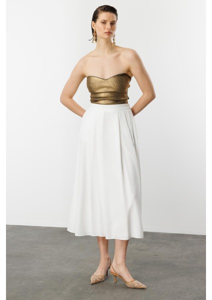 Kalın Pileli Uzun Etek-Kemık modelleri