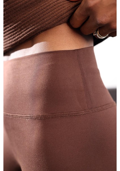 Kahverengi Comfortlux Yüksek Bel Tayt