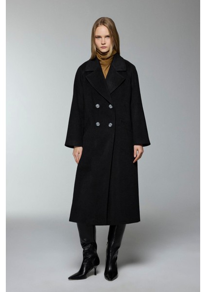 Kruvaze Yaka Cep Detaylı Kaşe Kaban fiyatları