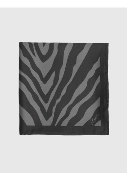 Brycen Gri Kadın Ipek Twill Eşarp