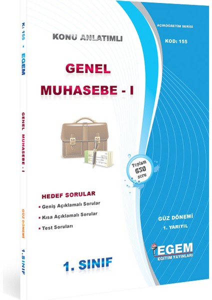 Aöf 1. Sınıf Genel Muhasebe I Güz Dönemi Konu Anlatımlı Soru Bankası