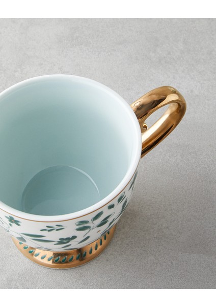 Leafscape New Bone China Kupa 460 ml Beyaz - Yeşil modelleri