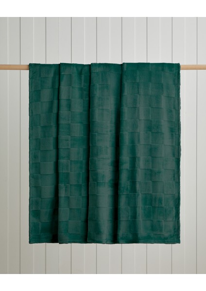 Classic Check Jakarlı Supersoft Tek Kişilik Battaniye 150X200 cm Koyu Yeşil fiyatları